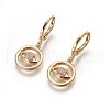 Brass Dangle Hoop Earrings EJEW-F199-19G-1