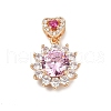 Brass Micro Pave Cubic Zirconia Pendants KK-E795-12KCG-02-1