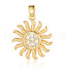 Brass Micro Pave Cubic Zirconia Pendants ZIRC-OY001-54G-1