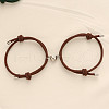 Alloy Heart-shaped Magnetic Braided Rope Bracelets for Couple Girlfriends WG59636-15-1