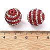 Stripe Pattern Polymer Clay Rhinestone Beads CLAY-NH0001-01H-3