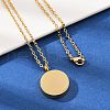 304 Stainless Steel Flat Round Pendant Pet Urn Ashes Necklaces NJEW-S455-01G-2