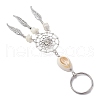 4Pcs Tibetan Style Alloy with Natural Shell & Synthetic Turquoise Keychains KEYC-JKC01179-5