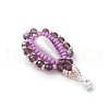 3Pcs Glass Seed Beaded Teardrop Pendants PALLOY-MZ00578-4