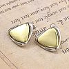 Two Tone Triangle Brass Stud Earrings for Women EJEW-U057-01G-3