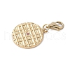 304 Stainless Steel Rhinestone Flat Round Pendant Decoration STAS-S165-34G-2