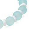 Transparent Glass Round Beads & Natural White Shell Beads Stretch Bracelets for Men Women BJEW-JB11846-01-4