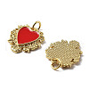 Brass Enamel Pendants KK-R229-06G-02-2