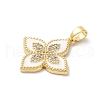 Rack Plating Brass Clear Cubic Zirconia Pendants KK-Z056-34G-01-2