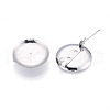 304 Stainless Steel Brooch Cabochon Settings STAS-E547-08H-P-2