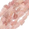 Raw Rough Natural Strawberry Quartz Beads Strands G-M453-D04-2