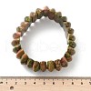 Bicone Natural Unakite Beads Stretch Bracelets for Women Men BJEW-C097-05F-5