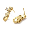 Brass Stud Earrings EJEW-R162-15A-G-2
