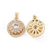 Real 18K Gold Plated Brass Micro Pave Clear Cubic Zirconia Pendants KK-E068-VC302-1