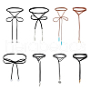 FIBLOOM 8Pcs 8 Style Faux Suede & Nylon Cord Lariat Necklaces Set NJEW-FI0001-32-1