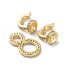 Rack Plating Brass Micro Pave Cubic Zirconia Fold Over Clasps ZIRC-P117-02C-G-2