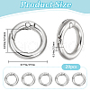 Beebeecraft 20Pcs Alloy Spring Gate Rings FIND-BBC0002-21P-2