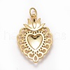 Rack Plating Brass Micro Pave Clear Cubic Zirconia Pendants KK-M229-09G-2