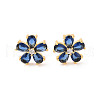 Rack Plating Brass Micro Pave Cubic Zirconia Stud Earrings EJEW-I304-07G-01-1