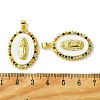 Real 18K Gold Plated Brass Micro Pave Cubic Zirconia Pendants KK-H472-11G-01-3