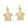 Brass Micro Pave Clear Cubic Zirconia Pendants KK-K266-04G-2