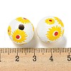 Printed Wood European Beads WOOD-G022-19C-3
