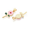 Brass Enamel Pendants KK-N265-08G-2