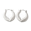 304 Stainless Steel Feather Hoop Earrings for Women EJEW-S227-63P-1