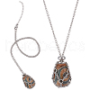 Beebeecraft 2Pcs 304 Stainless Steel Macrame Pouch Necklace Making for Gemstone Nuggets NJEW-BBC0001-27A-1