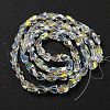 Transparent Electroplate Glass Beads Strands GLAA-G116-03A-AB02-2