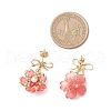 Flower Handmade Glass Seed Beads Dangle Stud Earrings EJEW-MZ00471-04-4