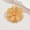 Elegant Flower Brass Brooch for Women EA0898-3