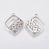 Brass Micro Pave Cubic Zirconia Charms KK-A144-039P-2