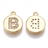Brass Cubic Zirconia Charms KK-T038-194G-B-1