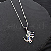 Dinosaur 201 Stainless Steel Blue Enamel Pendant Long Necklaces FS-WGBC43E-03-1
