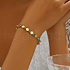 Stainless Steel Rhinestone Links Chain Bracelets for Women AN1030-1