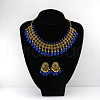 Oval Bohemian Style Alloy with Resin Tassel Pendant Necklace & Stud Earring Sets FS-WGB129C-03-1