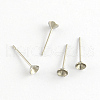 304 Stainless Steel Flat Round Blank Peg Stud Earring Settings STAS-R055-15-1