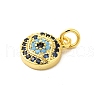 Real 18K Gold Plated Rack Plating Brass Micro Pave Cubic Zirconia Pendants Charms KK-S396-01F-2