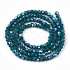 Opaque Solid Color Electroplate Glass Beads Strands EGLA-A039-P2mm-L18-3