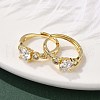 Brass Micro Pave Clear Cubic Zirconia Finger Rings for Women RJEW-U049-02G-3