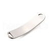 201 Stainless Steel Curved Rectangle Connector Charms STAS-R166-07P-2