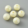 Pearlized Plastic Round Beads KY-WH0004-06G-2