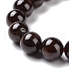 Natural Garnet Round Beaded Stretch Bracelet BJEW-A128-01-3