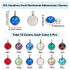 Beebeecraft 48Pcs 12 Colors 304 Stainless Steel Rhinestone Charms STAS-BBC0004-05-2