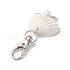 4Pcs 4 Styles Angel Alloy & Natural Shell Pendant Decorations HJEW-JM02016-5