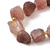 Raw Rough Natural Strawberry Quartz Beads Strands G-Z087-B18-4