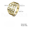 Flower Pattern Hollow Out 304 Stainless Steel Finger Rings FS-WGDCC5F-05-2