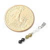 Faceted Round Natural Quartz Crystal & Labradorite & Black Spinel Beaded Pendants PALLOY-JF03529-08-4