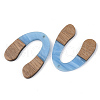 Opaque Resin & Walnut Wood Pendants RESI-S389-058A-C01-2
